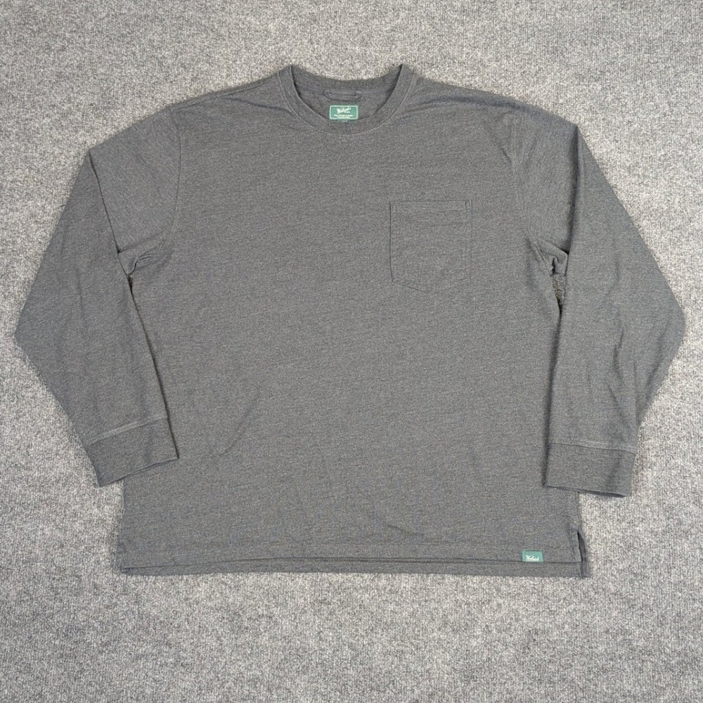Woolrich Green Label Mens XXL Charcoal Gray Heather Long Sleeve Pocket T-Shirt